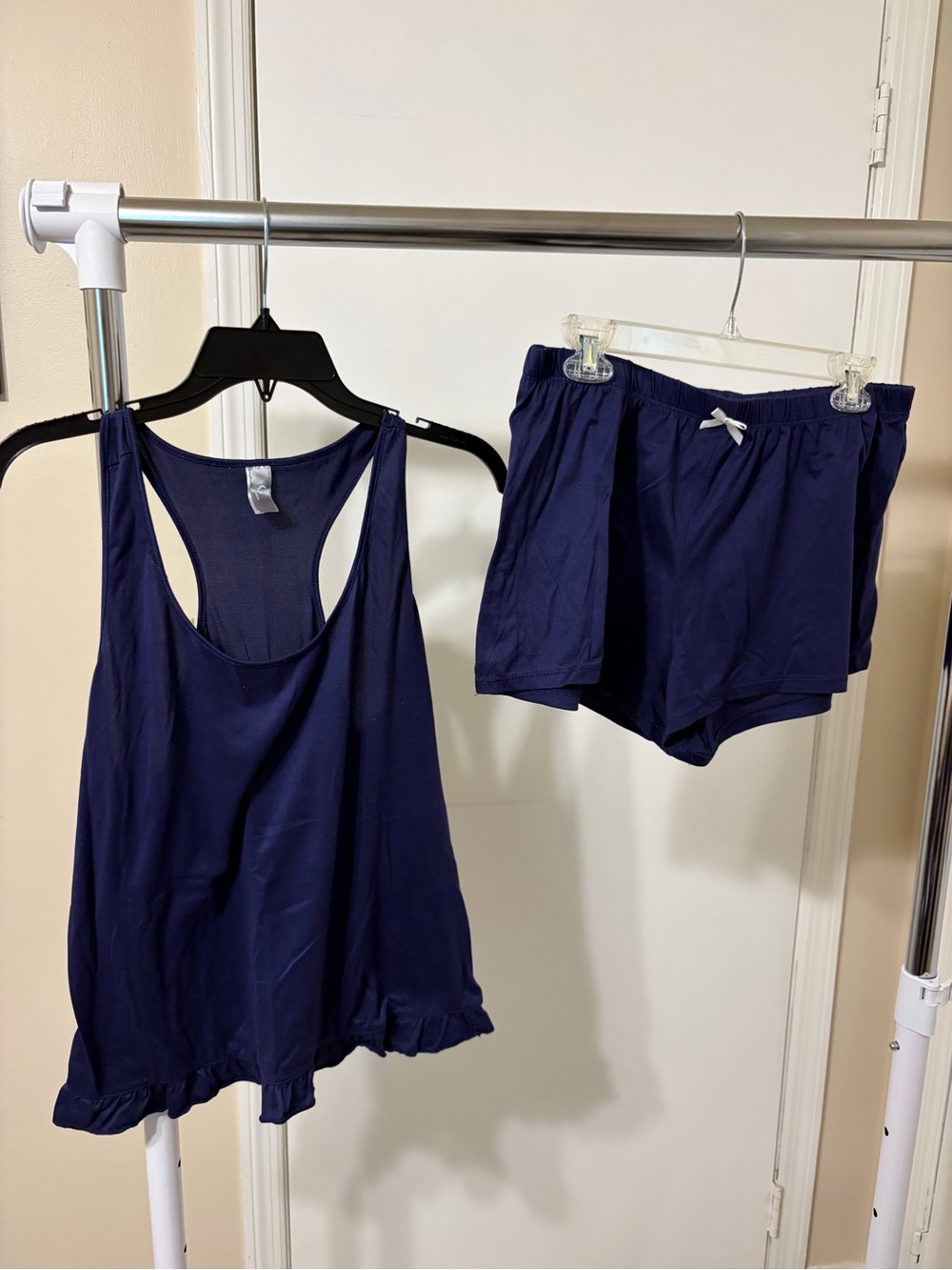 Navy Women's Sleep Tank and Shorts Set